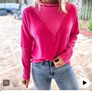 Pink Mock Neck Top